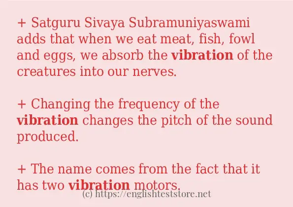 vibration in-sentences