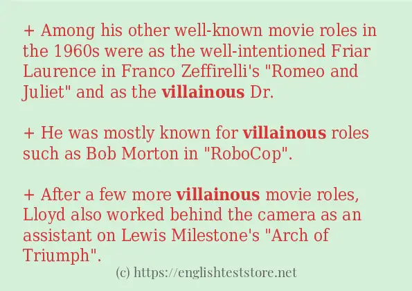 villainous example in sentences