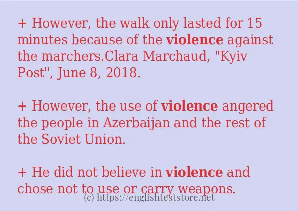 violence some example sentences