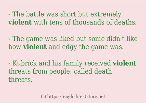 violent some example sentences