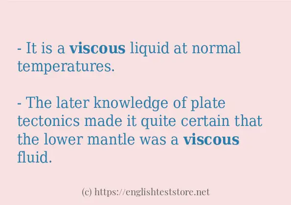 viscous use in-sentences