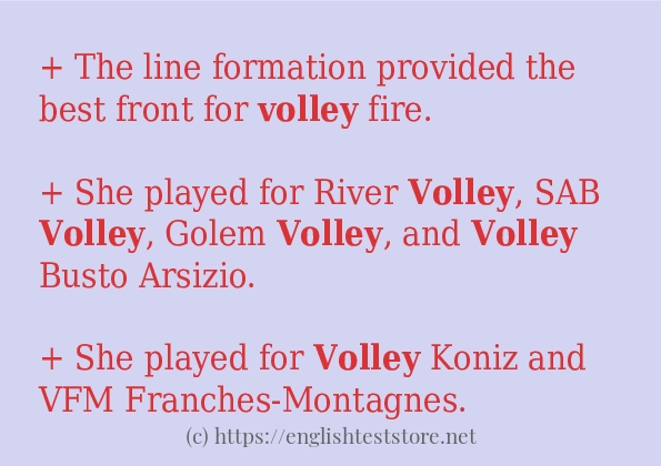 volley example in sentences