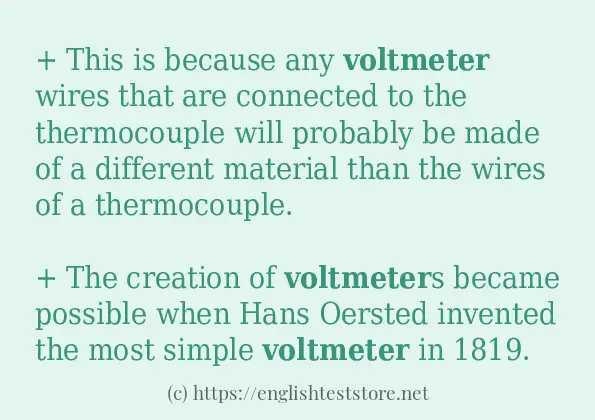 voltmeter in-sentences