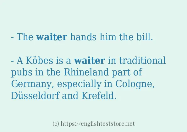 waiter use in sentences