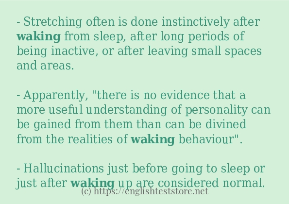 waking in sentences?