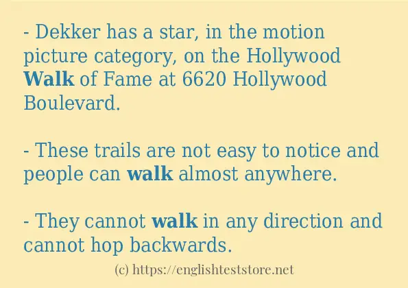 walk how to use in sentences