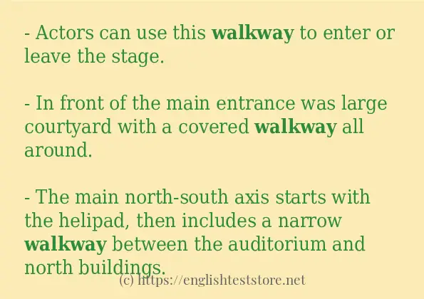 walkway - sentence examples