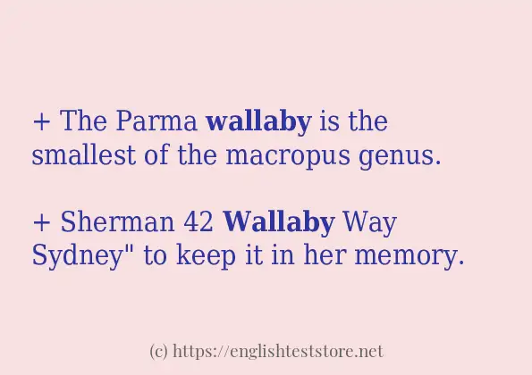 wallaby in sentences?