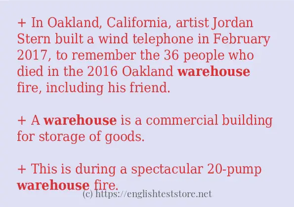 warehouse use in sentences