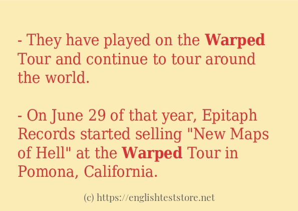 warped - some sentence examples