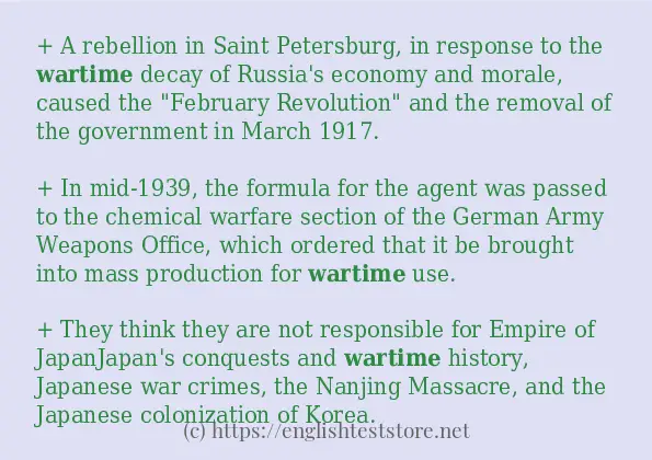 wartime use in sentences