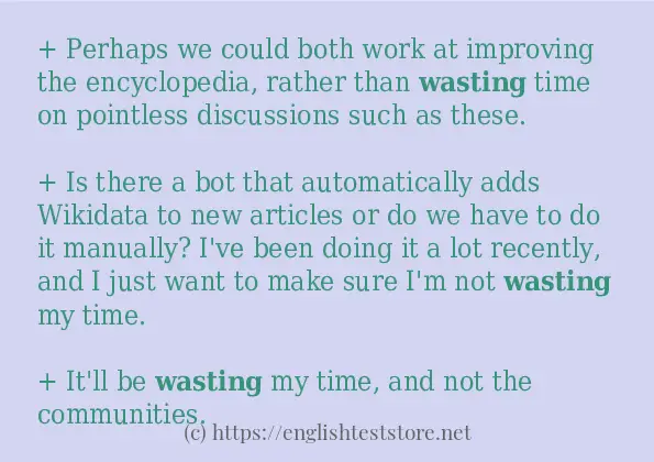wasting - some sentence examples