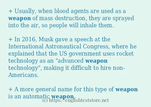 weapon some example sentences