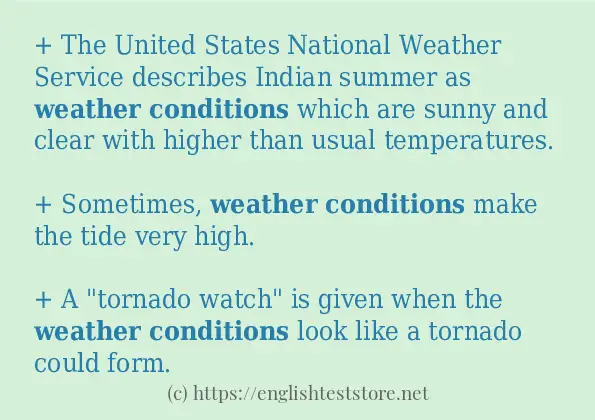 weather conditions in-sentences