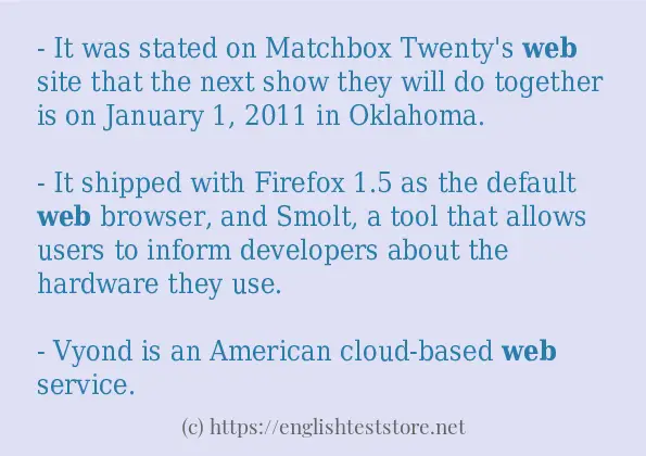 web - some sentence examples