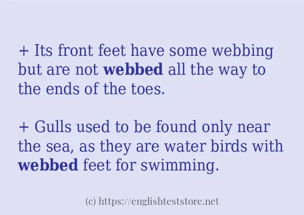 webbed how to use in sentences