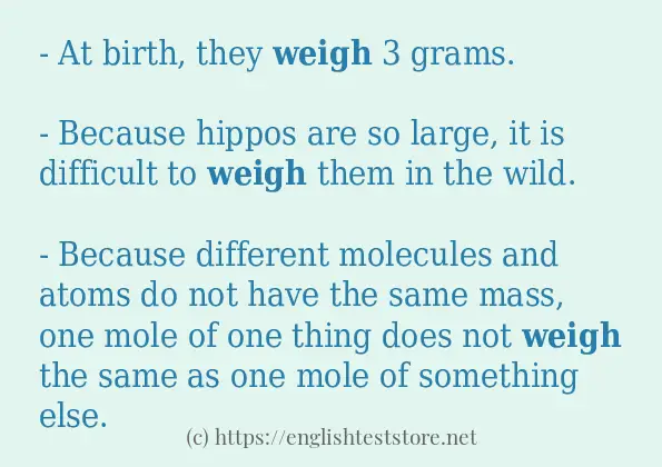 weigh how to use in sentences