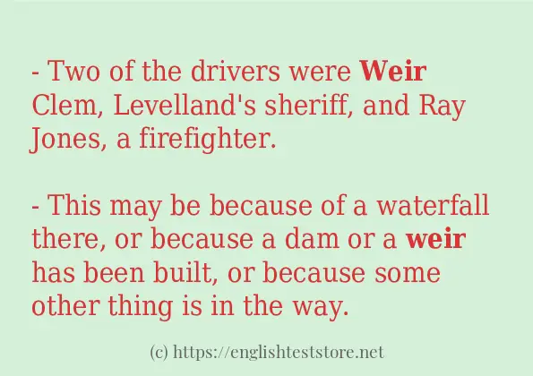 weir some example sentences