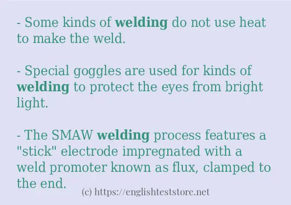 welding use in-sentences