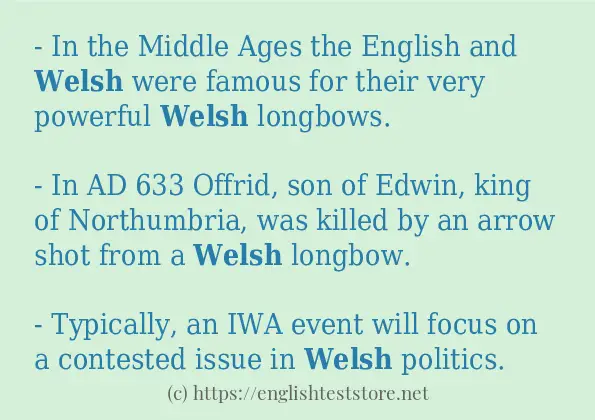 welsh use in sentences