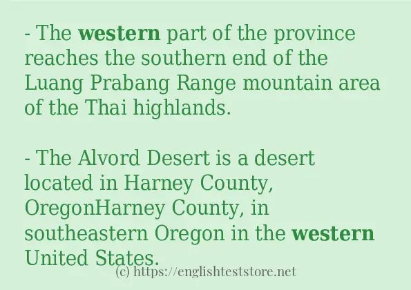 western - some sentence examples