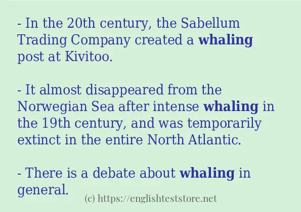 whaling example in sentences