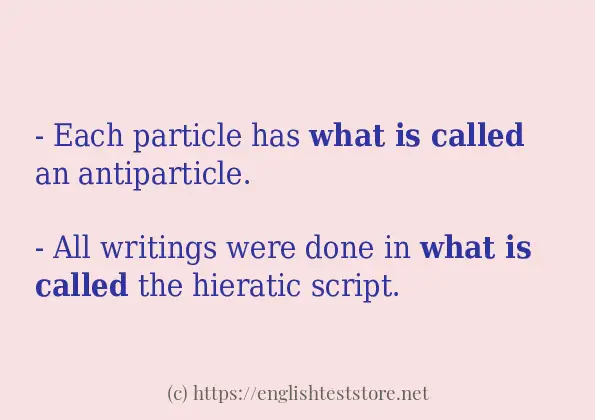 what is called in sentences?