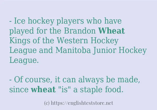 wheat - some sentence examples