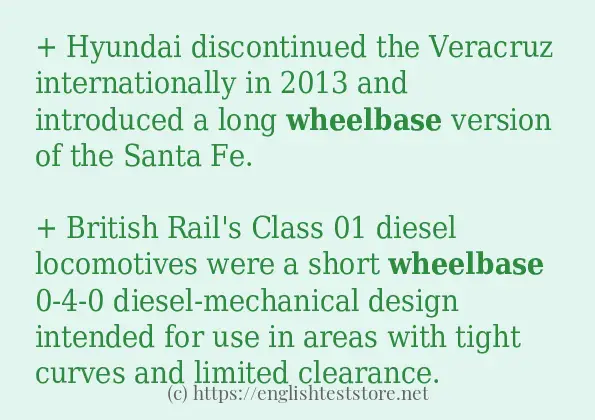 wheelbase in-sentences