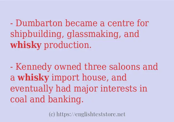 whisky use in sentences