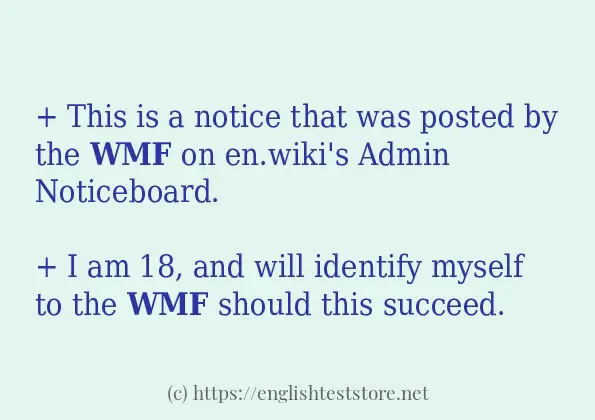 wmf - example sentences