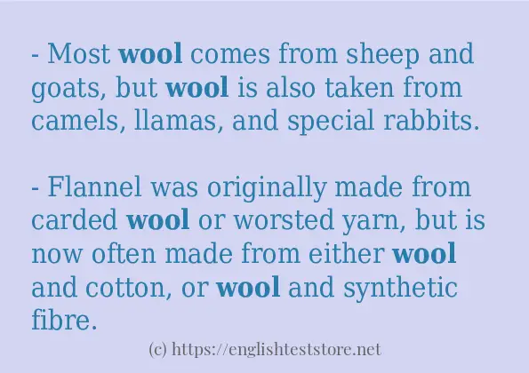 wool example in sentences