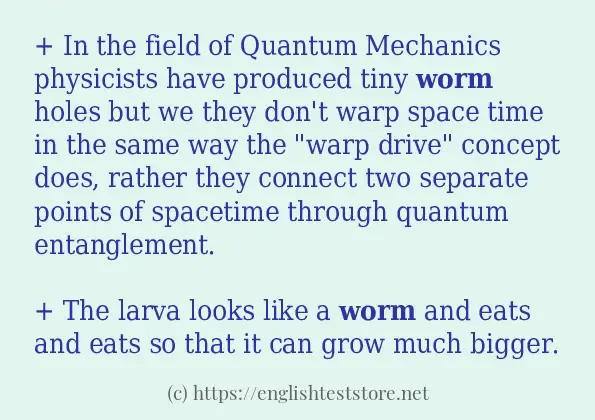 worm use in sentences