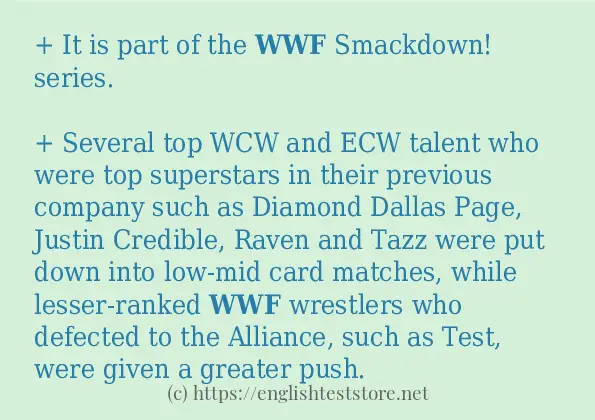 wwf example in sentences