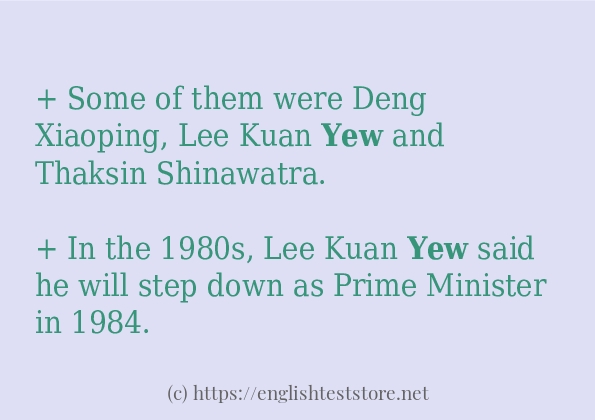 yew how to use in sentences