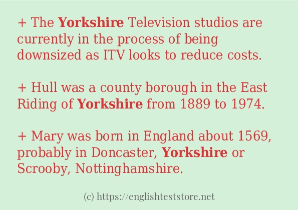 yorkshire how to use in sentences