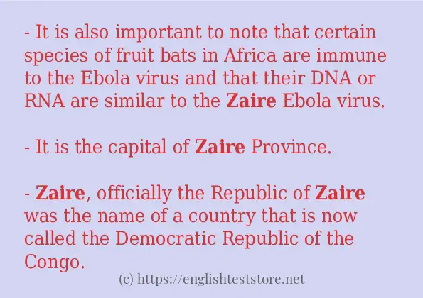 zaire - example sentences