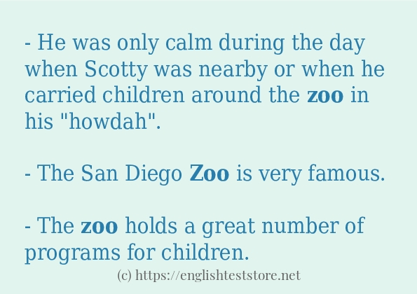 zoo use in sentences