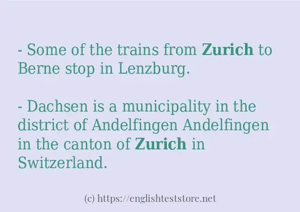 zurich - example sentences