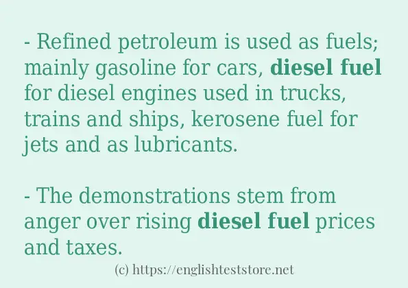 diesel fuel - sentence examples