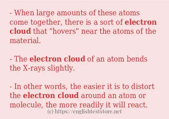 Some example sentences of electron cloud