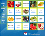 English Picture Vocabulary Matching Game - Fruits