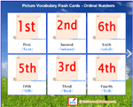 Picture Vocabulary Flash Cards - Ordinal Numbers