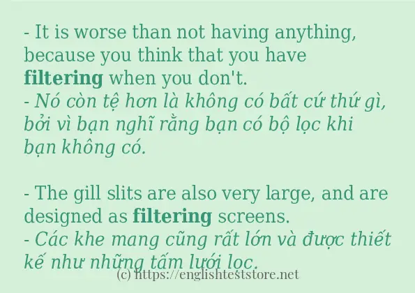 Các cách dùng từ filtering