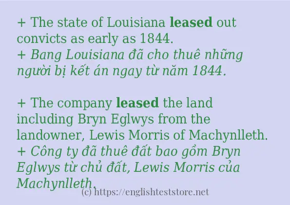 Các cách dùng từ leased