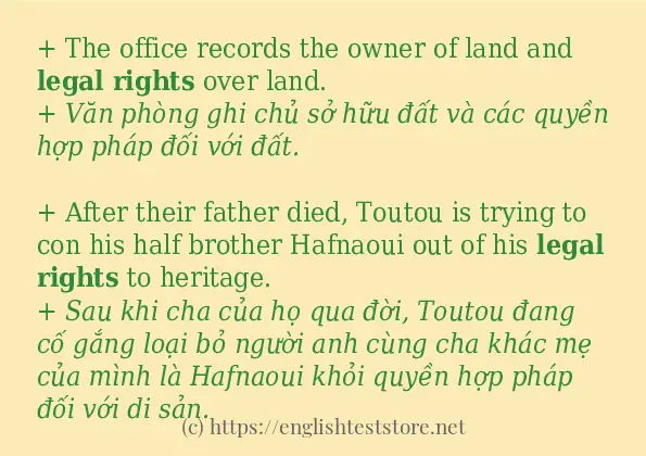 Các cách dùng từ legal rights