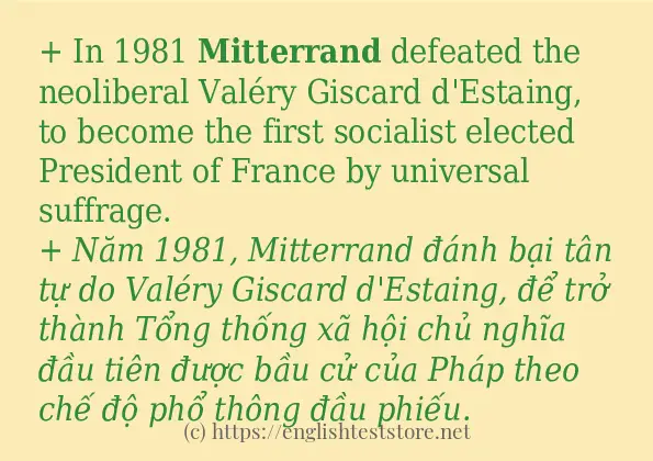 Các cách dùng từ mitterrand