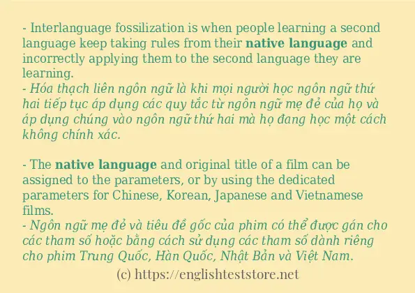 Các cách dùng từ native language