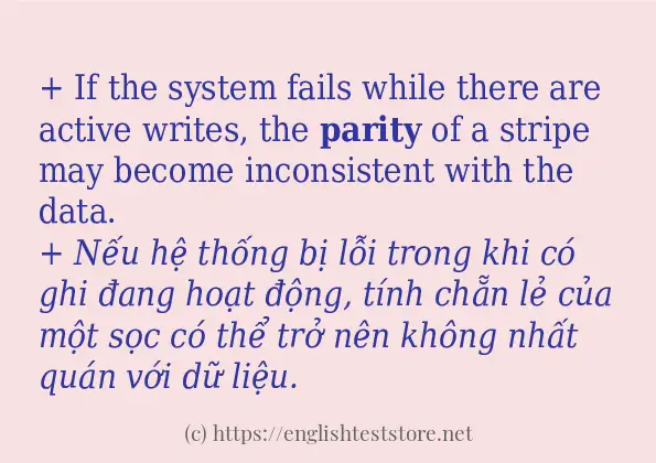 Các cách dùng từ parity