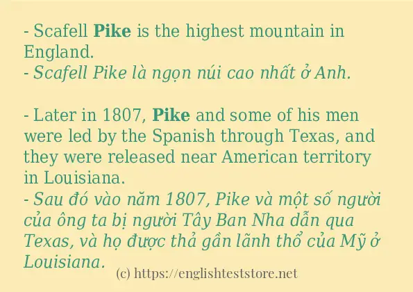 Các cách dùng từ pike